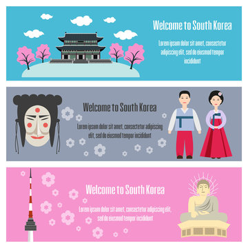 Welcome to South Korea. Colorful posters.