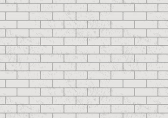 Vector white brick wall pattern. Realistic light brick wall background