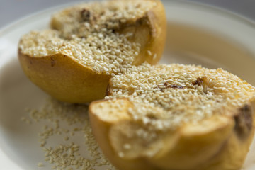 quince baked, healthy food, dietary dish