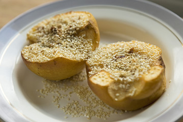 quince baked, healthy food, dietary dish