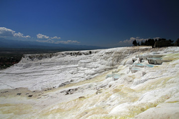 Pamukkale - hot springs and white terraces of travertine, Anatolia, Turkey