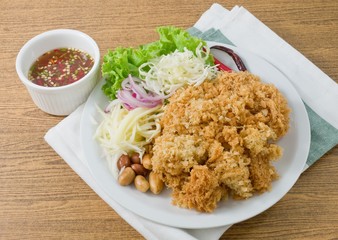 Crispy Catfish Salad with Green Mango and Vegetable