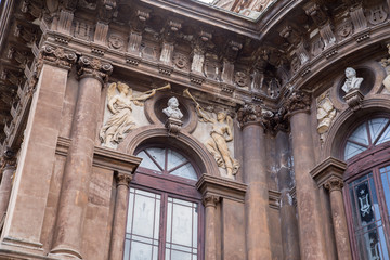 Fototapeta na wymiar Detail of Theater on Piazza Vincenzo Bellini