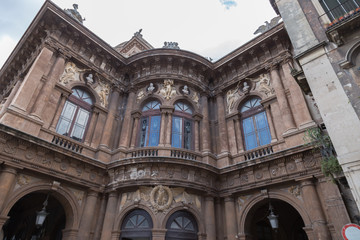 Fototapeta na wymiar Detail of Theater on Piazza Vincenzo Bellini