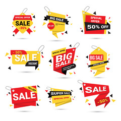 Big Sale Banners Set Special Offer Template Tags Collection Isolated On White Background Vector Illustration