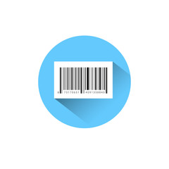 Sample Bar Code For Scanning Icon On Blue Round Background Vector Illustration