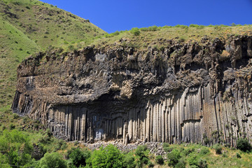 "Symphony of the Stones" basalt column formations in Garni Gorge, Armenia