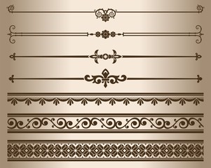 Fototapeta premium Elementy ozdobne. Elementy wystroju - ozdobne przekładki i ornamenty. Ilustracji wektorowych.