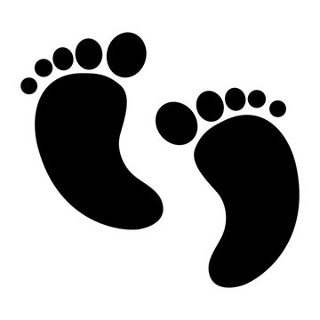 Vector Silhouette of Baby's Footprints