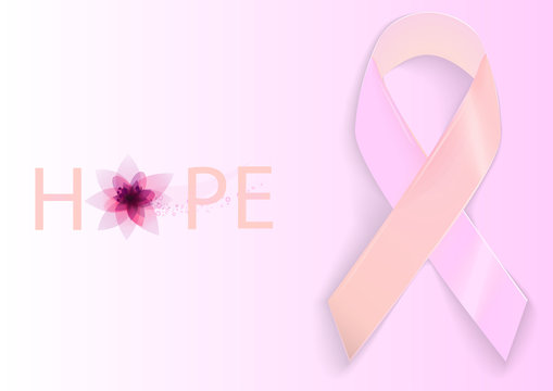eps 10 vector pink ribbon sign. International symbol of breast cancer awareness. National Breast Cancer Awareness Month. 1st of December World AIDS Day icon. Advertising poster for web, print, design