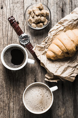 Coffee on a wooden table