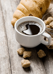 Coffee on a wooden table
