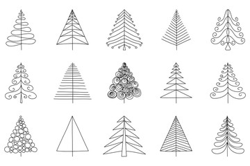Set of Christmas trees