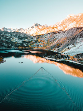 Aerial Boat Alone On The Lake