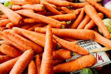 Greenery and fruit in the ecological market