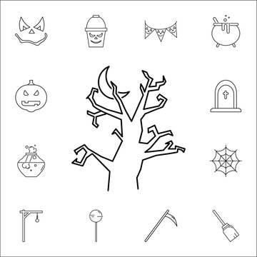 Halloween Tree ICON. Set of Halloween icons