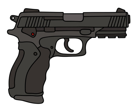 Black automatic handgun