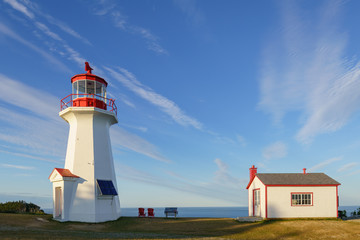 Fototapeta na wymiar Lighthouse at Cap Gaspe of Forillon National Park, Quebec