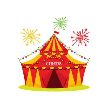 circus icon on white background, circus tent