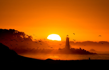 Lighthouse at dawn