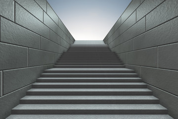Steps on staircase leading to new challenges - 3d rendering