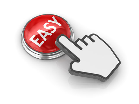 Easy button with hand cursor