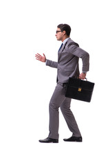Puppet businessman isolated on white background