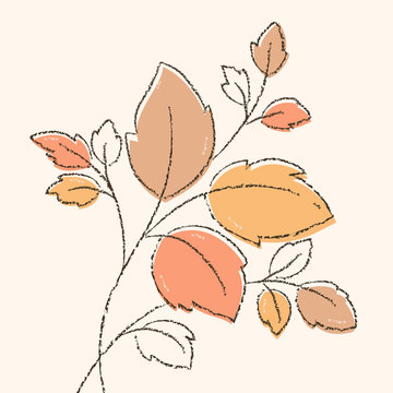 branch with leaves, decor element