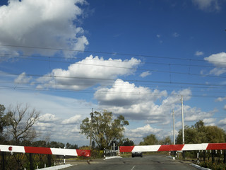 Fototapeta premium closed railroad crossing