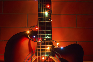 acoustic guitar in a garland