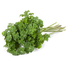 parsley leaves bunch isolated on white background cutout