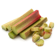 rhubarb stem isolated on white background cutout