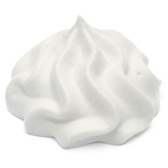 Whipped cream swirl  isolated on white background cutout