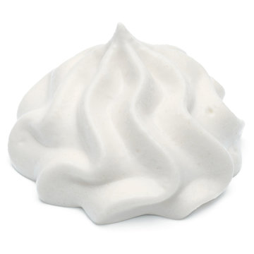 Whipped cream swirl  isolated on white background cutout