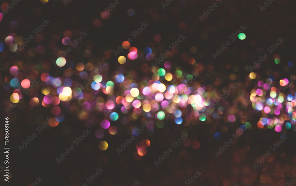 Wall mural blurred bokeh multi-colored abstract lights defocused background