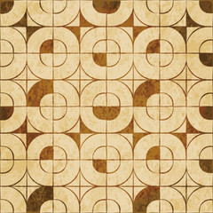 Retro brown watercolor texture grunge seamless background round corner square cross mosaic