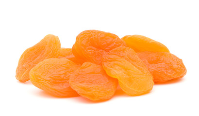 Dried Apricots on a White Background