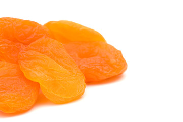 Dried Apricots on a White Background