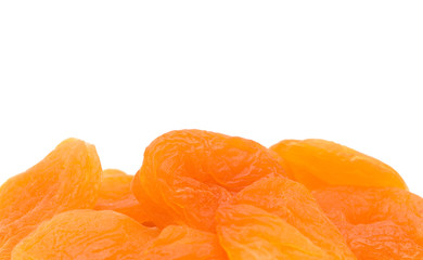 Dried Apricots on a White Background