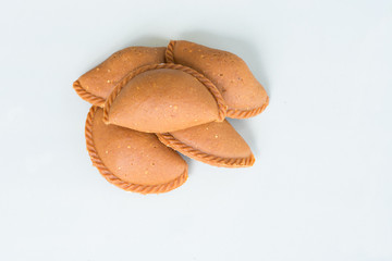 snack for dog on white background