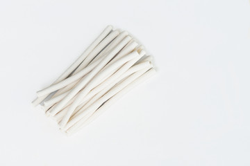 snack for dog on white background