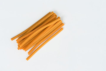 snack for dog on white background