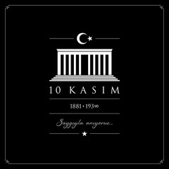10 kasim vector illustration. (10 November, Mustafa Kemal Ataturk Death Day anniversary.)