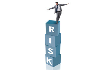 Fototapeta premium Businessman in risk and reward business concept