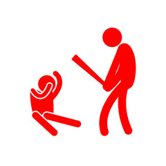 People quarrel symbol on white background