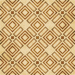 Retro brown watercolor texture grunge seamless background square cross geometry kaleidoscope