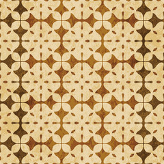 Retro brown watercolor texture grunge seamless background check curve cross kaleidoscope