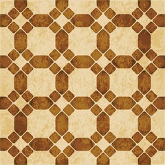 Retro brown watercolor texture grunge seamless background round corner octagon cross geometry