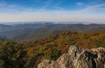 Fototapeta na wymiar Bearfence Mountain in fall Shenandoah National Park
