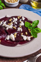 Beetroot salad with cheese